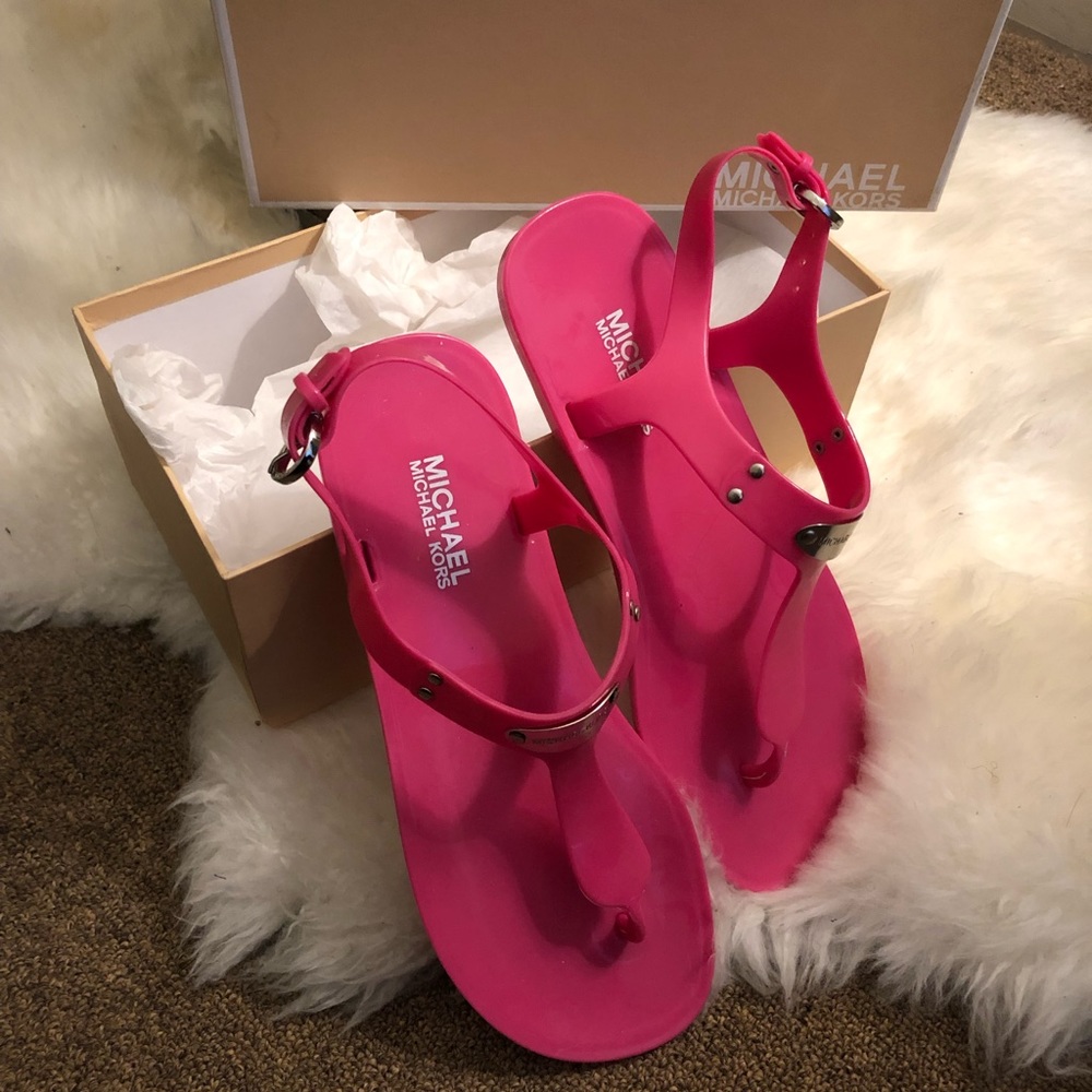 MICHAEL KORS jelly logo sandals